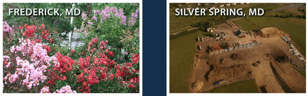 decorative images showing the frederick and silver spring RELS locations