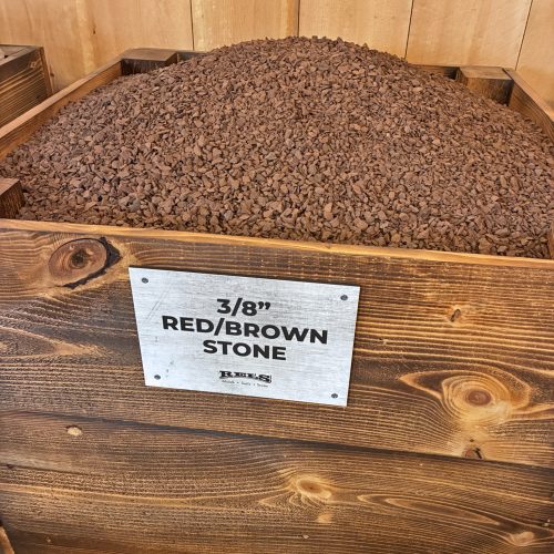 3-8 inch red brown stone