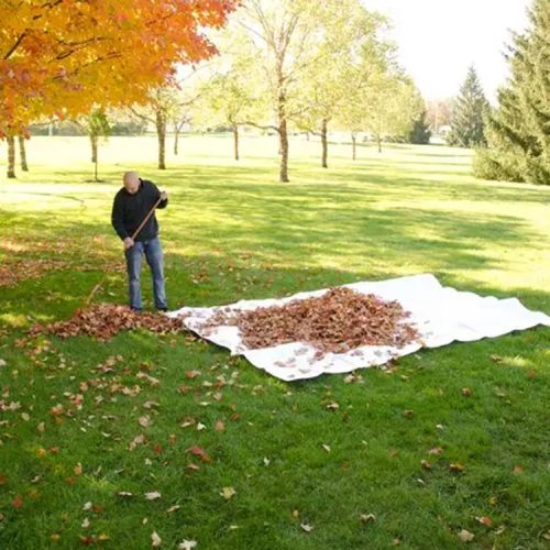 Lawn Bagg Polypropylene Tarp with Handles, Double Bottom, 8ft x 10ft