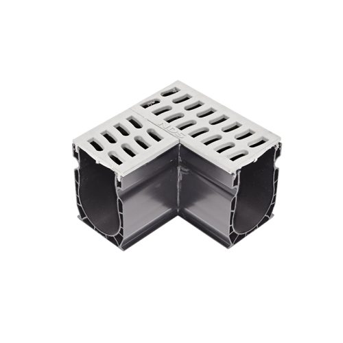 Slim Channel Drain 90 Elbow and Grate