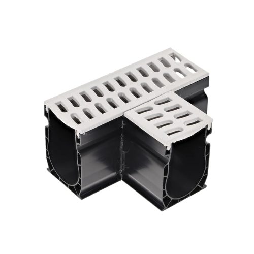Slim Channel Drain Tee and Grate
